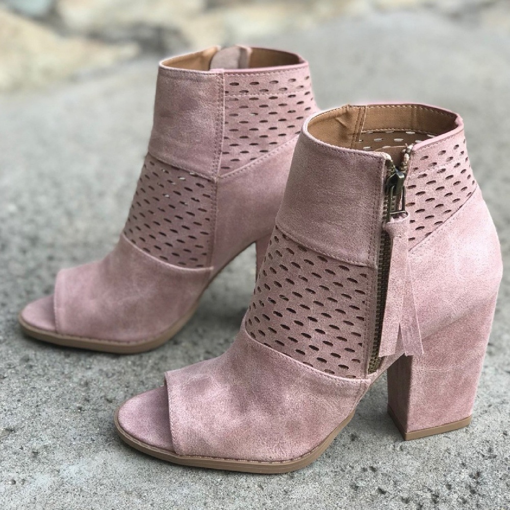 Blush Open Toe Booties